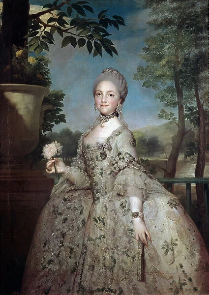Portrait of Marie Louise of Parma, Princess of Asturias (oil on canvas, 18th century)