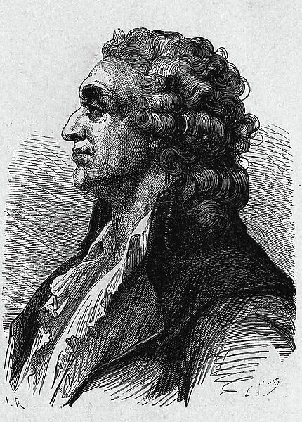 Portrait of the Marquis de Condorcet, 19th century (engraving)