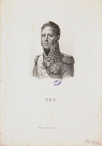 Portrait of Marshal Michel Ney, 1814 (engraving)
