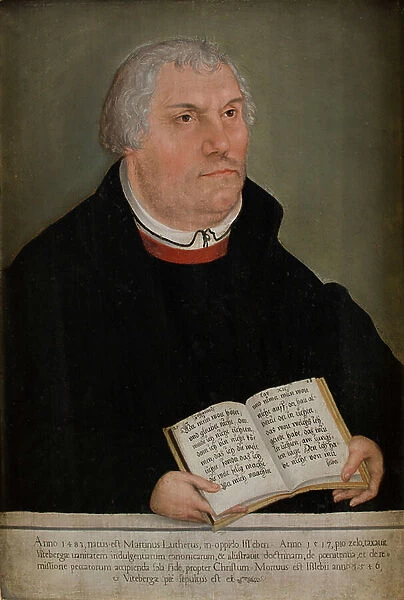 Portrait of Martin Luther (1483-1586) (oil on panel)