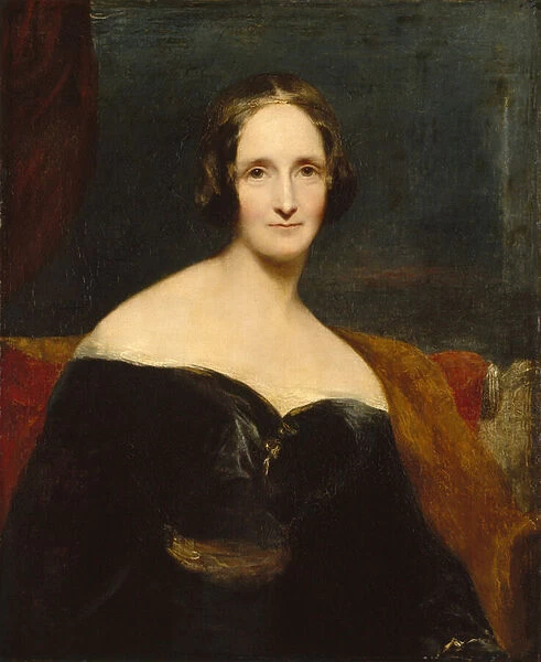 Portrait of Mary Shelley, British writer, ca 1840 (oil on canvas)