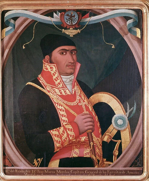 Portrait of the Mexican patriot Maria Morelos (1765-1815