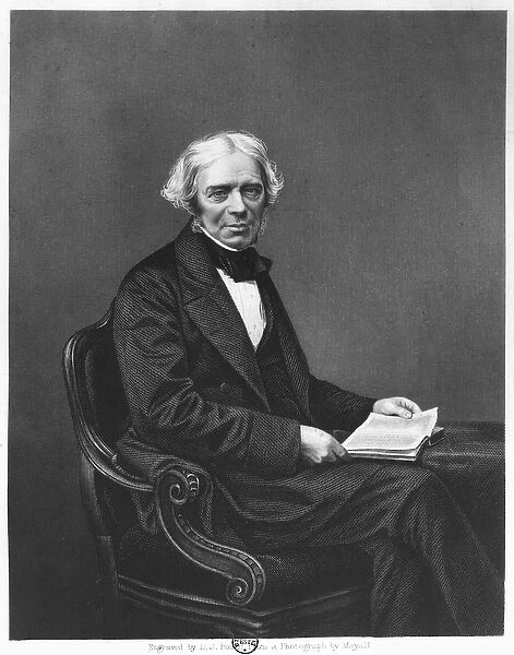 Portrait of Michael Faraday (1791-1867) engraved by D. J