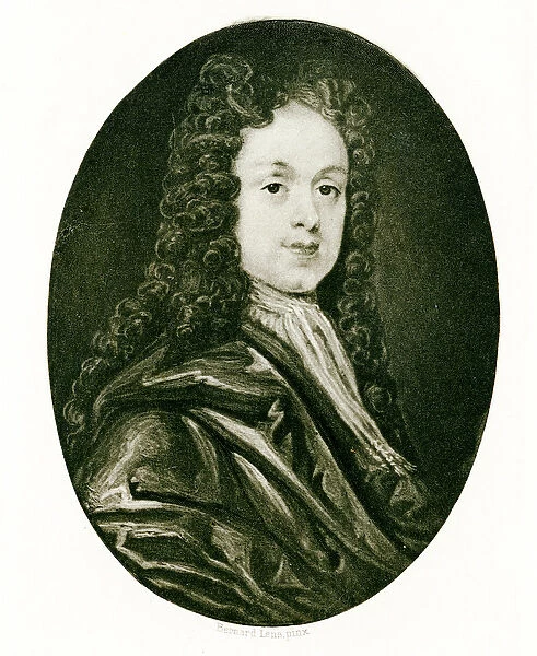 Portrait miniature of John White, c. 1719 (w  /  c & gouache on ivory) (b  /  w photo)