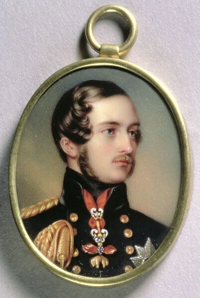 Portrait Miniature of Prince Albert, 1842 (w  /  c on enamel on gold)