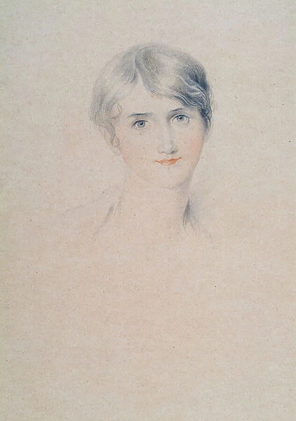 Portrait of Miss Bloxham, c. 1800-10 (pencil & chalk on paper)