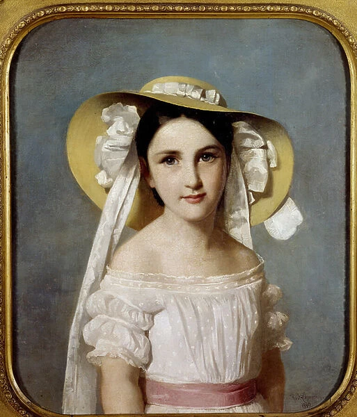 Portrait of Miss Emily Leo. Portrait of a young girl. Painting by Whilem Lehmann