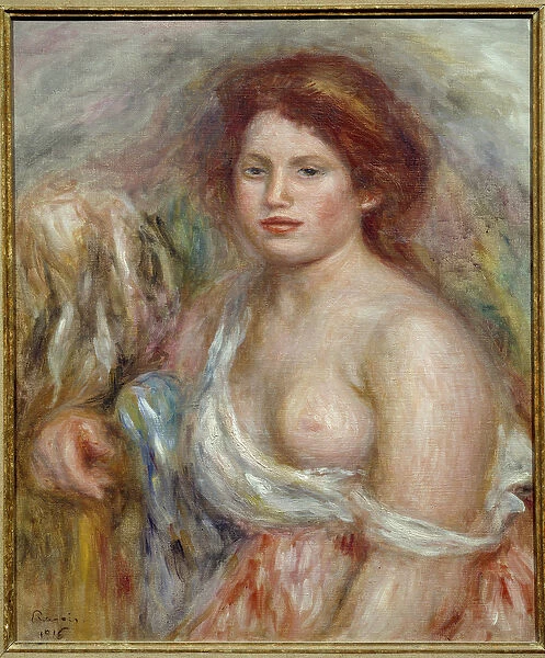 Portrait of the model in bust Painting by Pierre Auguste Renoir (1841-1919). 1916 Dim