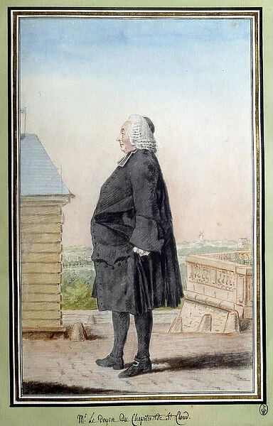 Portrait of Monsieur le dean du chapter de Saint Cloud Aquarelle by Louis Carrogis dit
