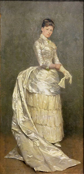 Portrait of Mrs. Claus in her wedding dress, 1886 (painting)