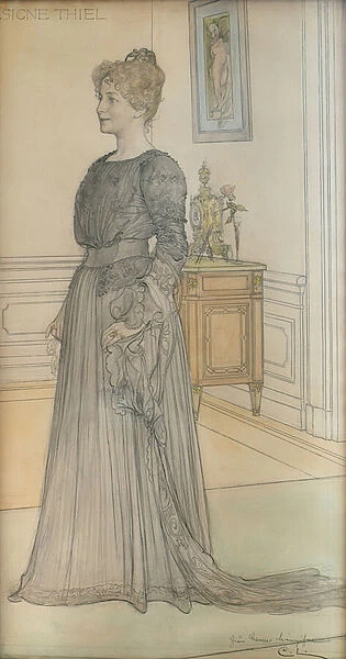 Portrait of Mrs. Signe Thiel, 1900 (w  /  c and pencil)