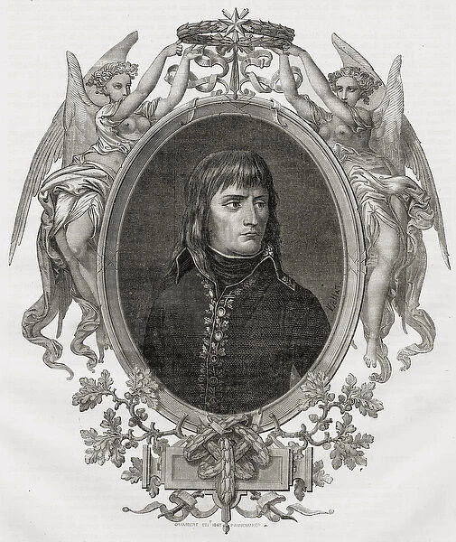 Portrait of Napoleon Bonaparte (1769-1821) engraved by Stephane Pannemaker (1847-1930)