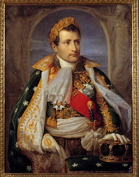 Portrait of Napoleon Bonaparte (1769-1821) in costume of King of Italy Painting by Andrea