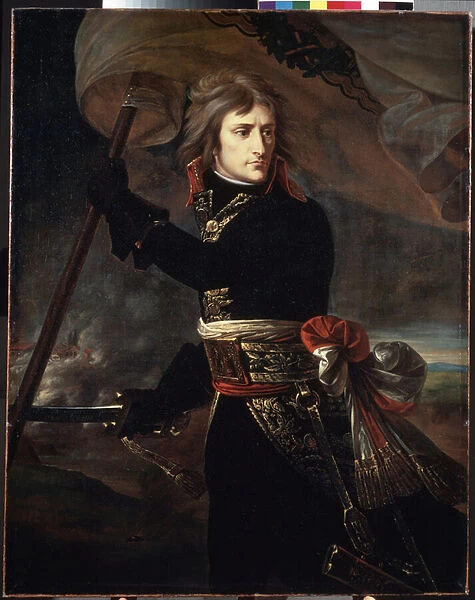 'Portrait de Napoleon Bonaparte (1769 - 1821) au pont d Arcole le 16 novembre 1796'Peinture de Antoine Jean Gros (1771-1835), 1797 Dim. 134x104 cm Musee de l ermitage, Saint Petersbourg