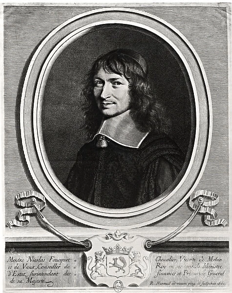 Portrait of Nicolas Fouquet (1615-80) 1662 (engraving) (b  /  w photo)