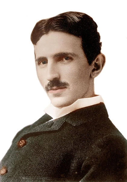 Portrait of Nikola Tesla (1856-1943) (Nikolaj) - Croatian-born Serb engineer