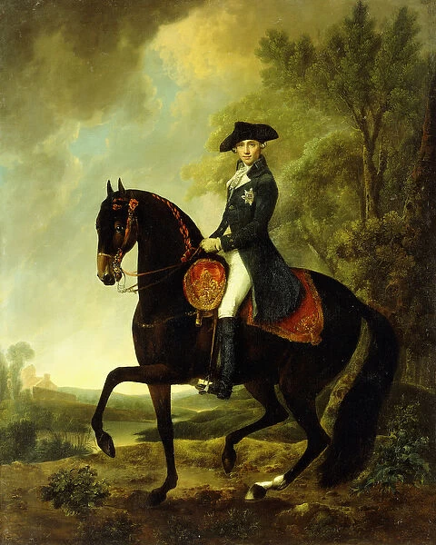 Portrait of a Nobleman, small full-length on Horseback (oil on canvas)