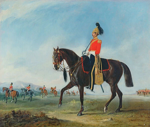 Portrait of an Officer of the 3rd Dragoon Guards with Other Members of the Regiment