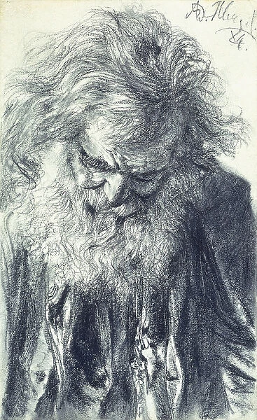 Portrait of an Old Man, 1884 (pencil on cream paper)