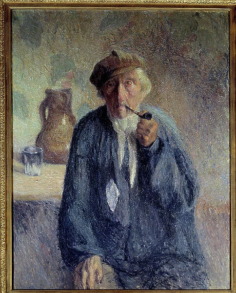 Portrait of an old peasant smoking the pipe Painting by Marcel Couchaux (1877-1939) 20th century Sun. 0, 92x0, 73 m Rouen, Musee des Beaux Arts Attention! Use of this work may be subject to a third party authorization request or additional fees