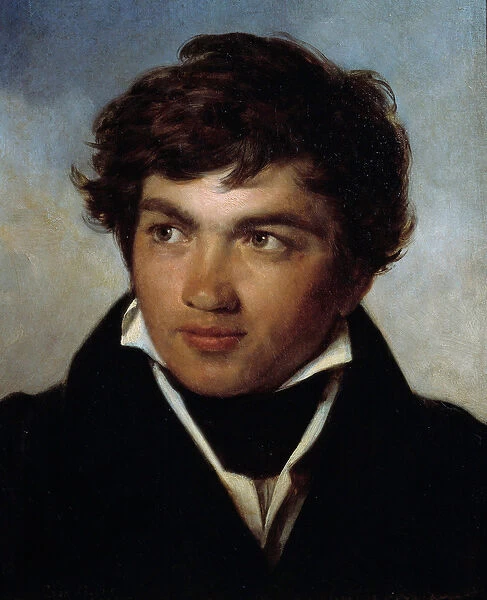 Portrait of the Painter Achille Michallon (1796-1822) Painting by Leon Cogniet (1794-1880