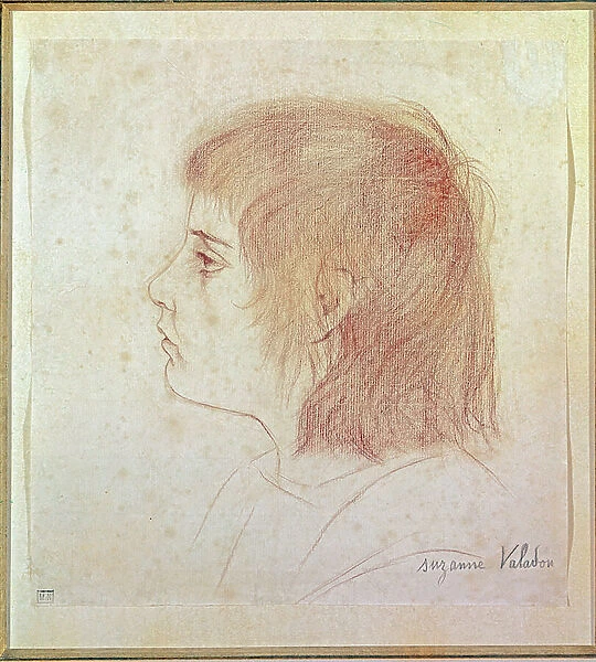 Portrait of the painter Maurice Utrillo as a child, 1886 (red chalk on paper)