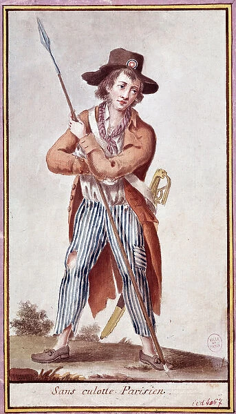 Portrait of a parisian sans-culotte (print, c. 1789)
