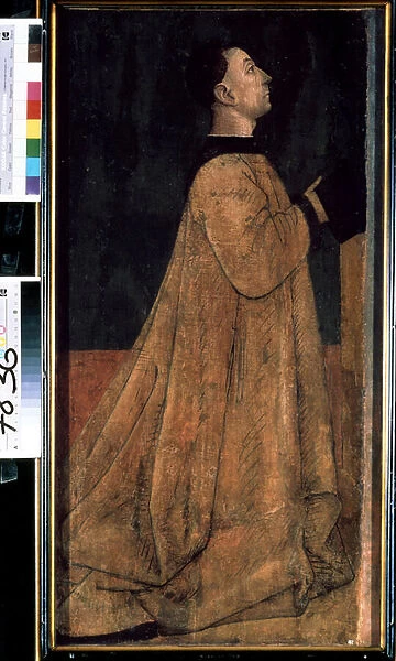 'Portrait de patricien, membre d une riche famille de l Italie medievale'(Portrait of a patrician) Peinture de Gentile Bellini (vers 1429-1507) Museum of Western and Oriental Art, Kiev