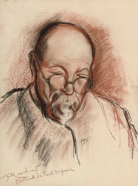 Portrait of Paul Signac (charcoal & chalk on paper)