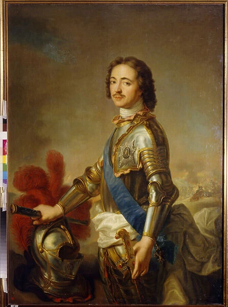 Portrait of Peter 1st the great (1672-1725) tsar of Russia, 1717 (oil on canvas)