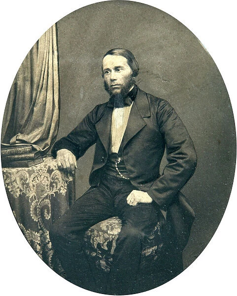 Portrait of the philologist and Linguist Yakov K. Groth (1812-1893). Albumin Photo, 1860s. The State Museum of A. S. Pushkin, Moscow