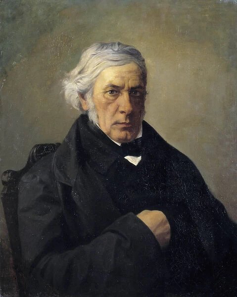 Portrait of the philosopher Victor Cousin (1792-1867) Painting by Louis Claude Mouchot