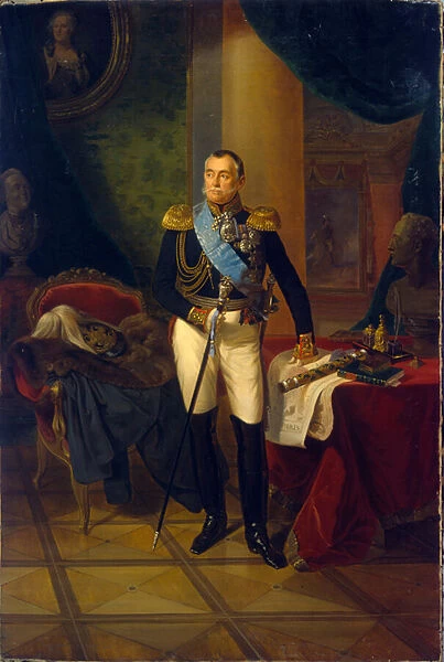Portrait de Piotr Volkonski (1776-1852), marechal et homme politique russe. Peinture de Franz Kruger (1797-1857), huile sur toile, 1850. Art russe, 19e siecle, academisme. State Hermitage, Saint Petersbourg