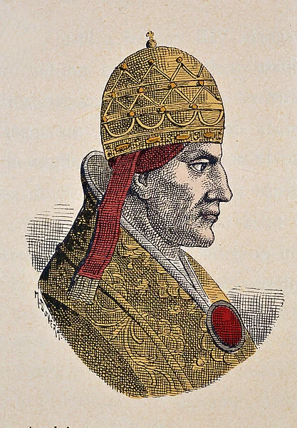 Portrait of the Pope Celestin III (Celestine, Celestino or Caelestinus) (1191-1198)