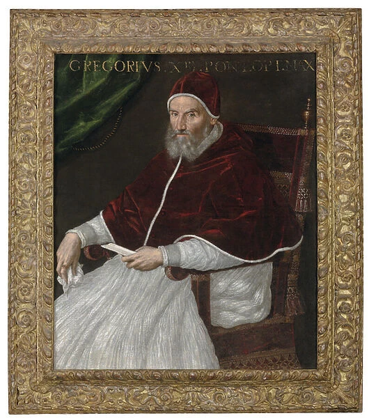 Portrait of Pope Gregory XIII, three-quarter-length, seated (oil on canvas)