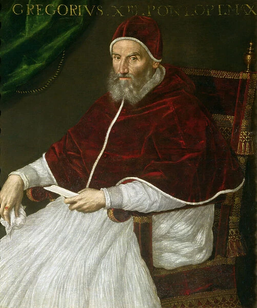 Portrait of Pope Gregory XIII (Ugo Buoncompagni) (1502-85) (oil on canvas)
