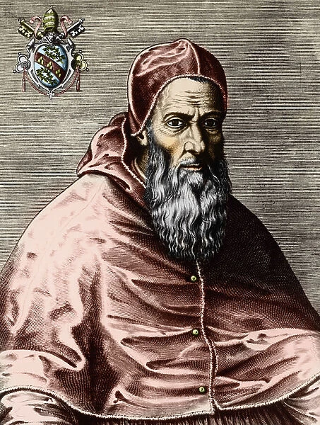 Portrait of Pope Julius III (Giulio) (1487-1555) Engraving (Portrait of Pope Julius III) Engraving Private Collection
