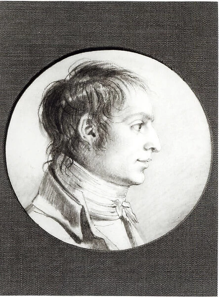 Portrait presumed to be Joseph Bonaparte (1768-1844) (pierre noire on vellum) (b  /  w photo)