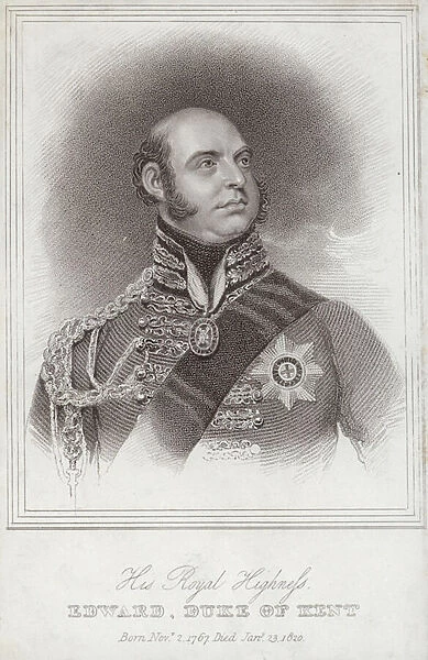 Portrait of Prince Edward; Duke of Kent and Strathearn (engraving)
