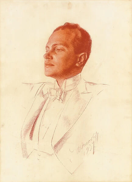 Portrait of Prokofiev, 1937 (sanguine on paper)