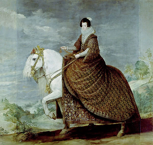 Portrait of Queen Isabella of Bourbon on horseback, 1629-35 (oil on canvas)