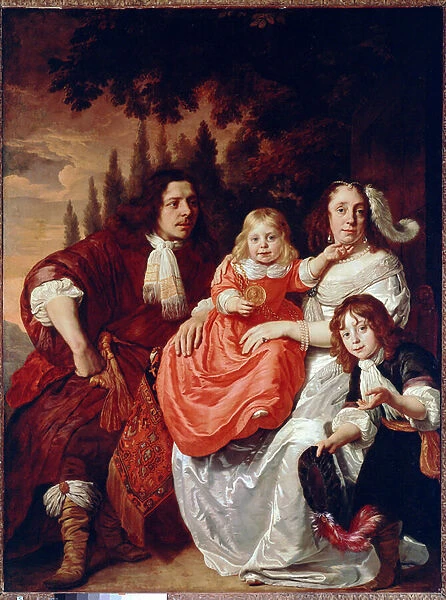 Portrait of the Reepmaker family (oil on canvas, 1669)