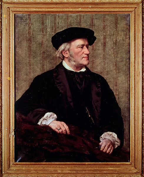 Portrait of Richard Wagner, german composer (Painting, 19th century)