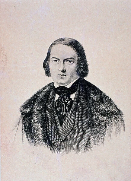 Portrait of Robert Schumann (engraving, 19th century)