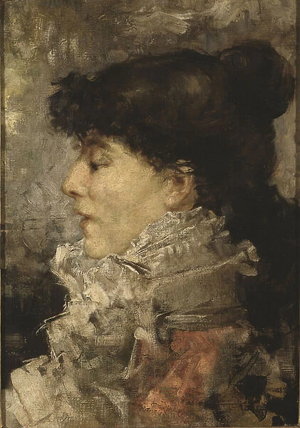 Portrait of Sarah Bernhardt (1844-1923), by Bastien Lepage, Jules (1848-1884)
