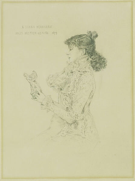 Portrait of Sarah Bernhardt, 1879 (pencil on paper)