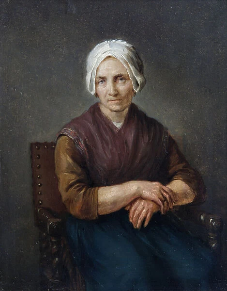 Portrait of a Seated Peasant Woman (oil on canvas)