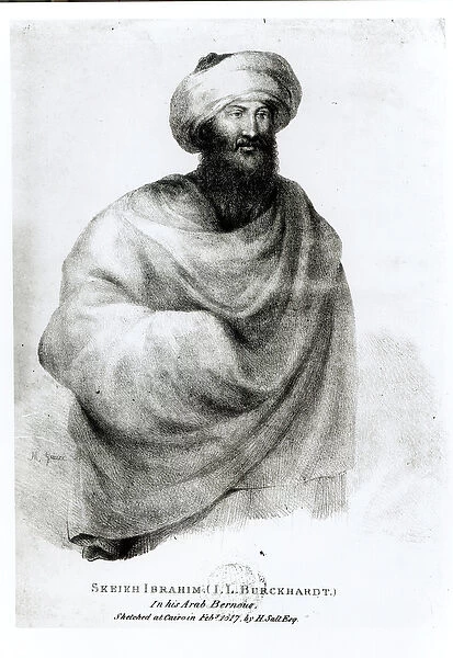 Portrait of Sheikh Ibrahim, or Johann Ludwig Burckhardt (1784-1817) 1817 (pencil on paper)