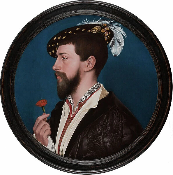 Portrait of Simon George of Cornwall, c.1535-40 (mixed media on oak wood)