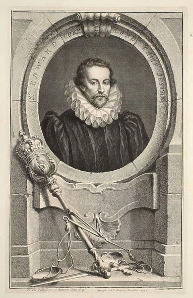 Portrait of Sir Edward Coke, Lord Chief Justice, illustration from